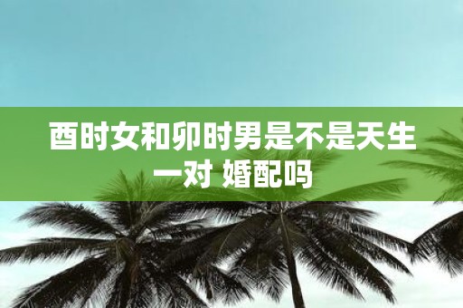 酉时女和卯时男是不是天生一对 婚配吗
