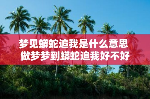梦见蟒蛇追我是什么意思 做梦梦到蟒蛇追我好不好