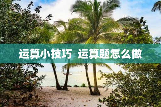 运算小技巧 运算题怎么做