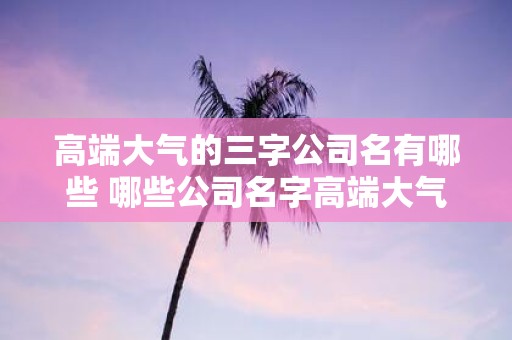 高端大气的三字公司名有哪些 哪些公司名字高端大气