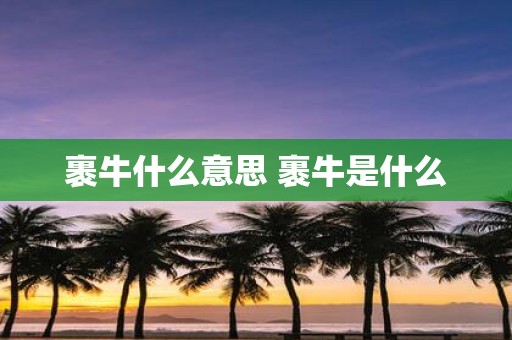 裹牛什么意思 裹牛是什么