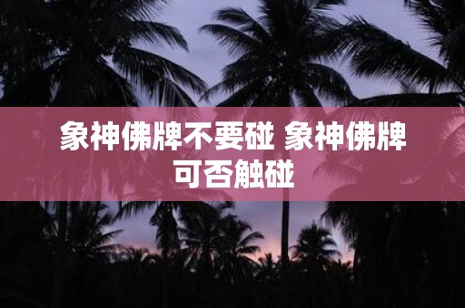 象神佛牌不要碰 象神佛牌可否触碰