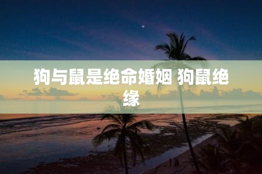 狗与鼠是绝命婚姻 狗鼠绝缘