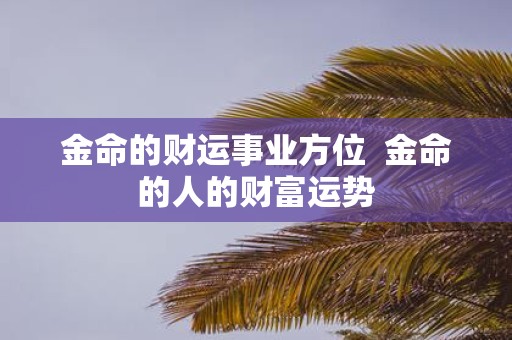 金命的财运事业方位 金命的人的财富运势