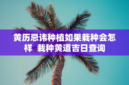 黄历忌讳种植如果栽种会怎样 栽种黄道吉日查询