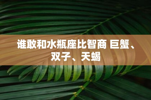 谁敢和水瓶座比智商 巨蟹、双子、天蝎