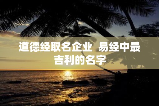 道德经取名企业 易经中最吉利的名字