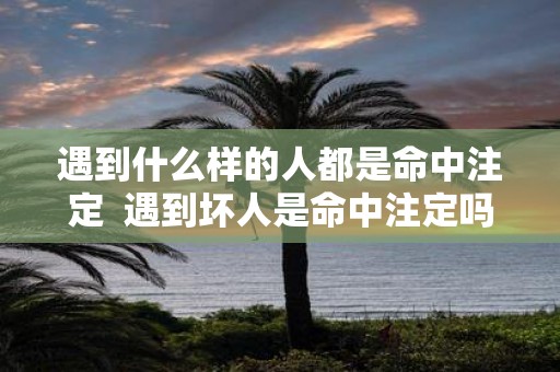 遇到什么样的人都是命中注定 遇到坏人是命中注定吗
