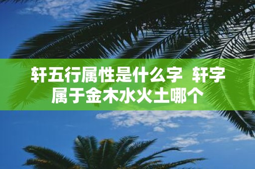 轩五行属性是什么字 轩字属于金木水火土哪个