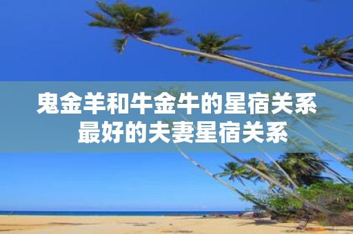 鬼金羊和牛金牛的星宿关系 最好的夫妻星宿关系
