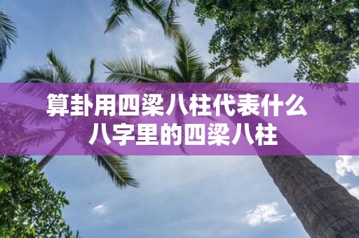 算卦用四梁八柱代表什么 八字里的四梁八柱