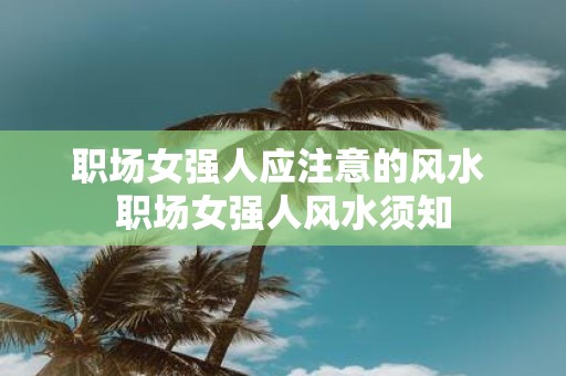 职场女强人应注意的风水 职场女强人风水须知