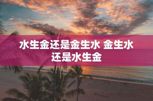 水生金还是金生水 金生水还是水生金