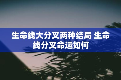 生命线大分叉两种结局 生命线分叉命运如何