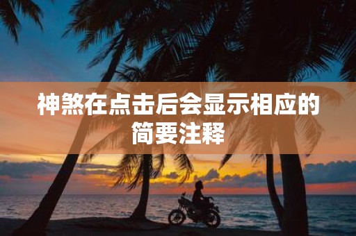 神煞在点击后会显示相应的简要注释