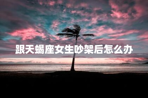 跟天蝎座女生吵架后怎么办