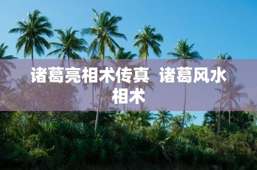 诸葛亮相术传真 诸葛风水相术