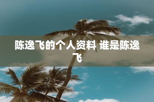 陈逸飞的个人资料 谁是陈逸飞