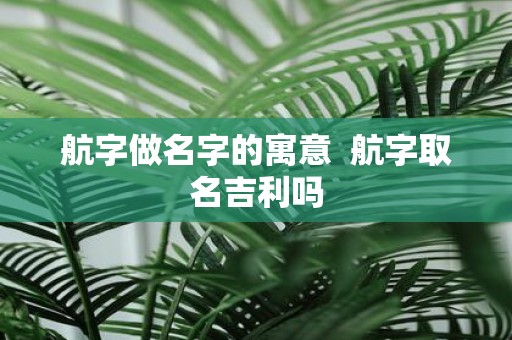 航字做名字的寓意 航字取名吉利吗