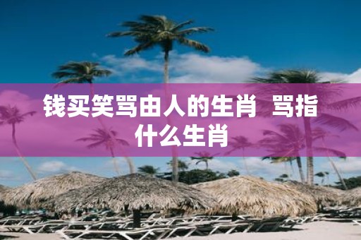 钱买笑骂由人的生肖 骂指什么生肖