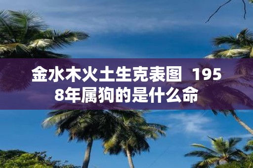 金水木火土生克表图 1958年属狗的是什么命