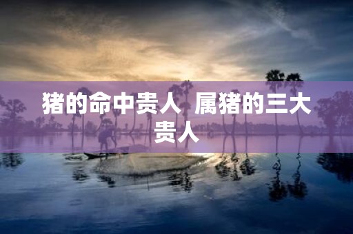 猪的命中贵人 属猪的三大贵人