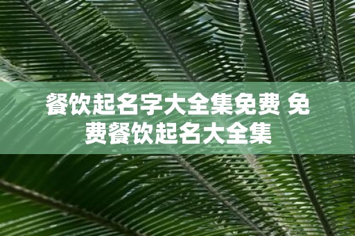 餐饮起名字大全集免费 免费餐饮起名大全集 餐饮起名字大全集免费 免费餐饮起名大全集