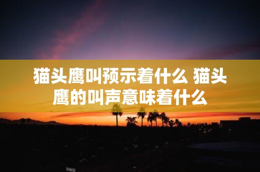 猫头鹰叫预示着什么 猫头鹰的叫声意味着什么
