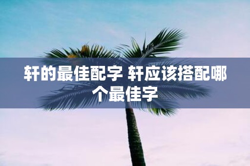 轩的最佳配字 轩应该搭配哪个最佳字