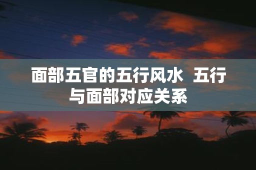 面部五官的五行风水 五行与面部对应关系
