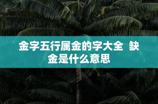 金字五行属金的字大全 缺金是什么意思