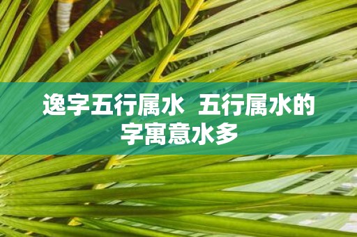 逸字五行属水 五行属水的字寓意水多