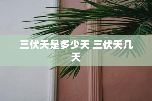 三伏天是多少天 三伏天几天