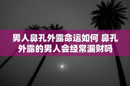 男人鼻孔外露命运如何 鼻孔外露的男人会经常漏财吗