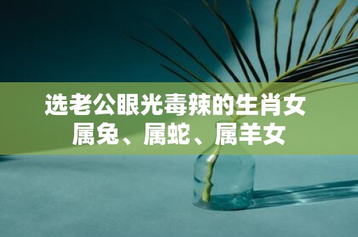 选老公眼光毒辣的生肖女 属兔、属蛇、属羊女
