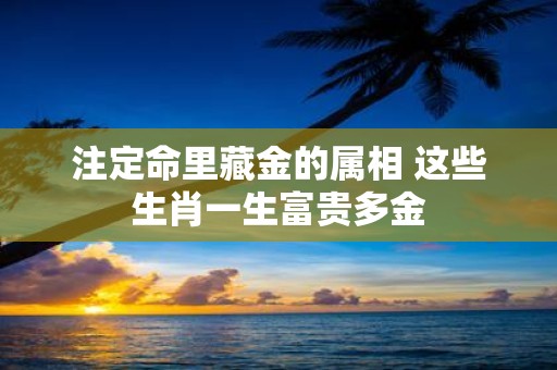 注定命里藏金的属相 这些生肖一生富贵多金