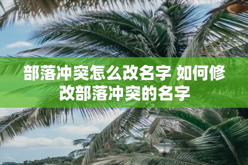 部落冲突怎么改名字 如何修改部落冲突的名字