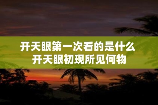 开天眼第一次看的是什么 开天眼初现所见何物