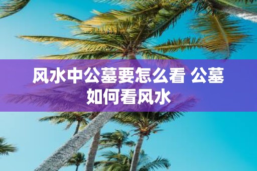 风水中公墓要怎么看 公墓如何看风水
