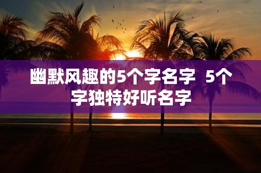 幽默风趣的5个字名字 5个字独特好听名字