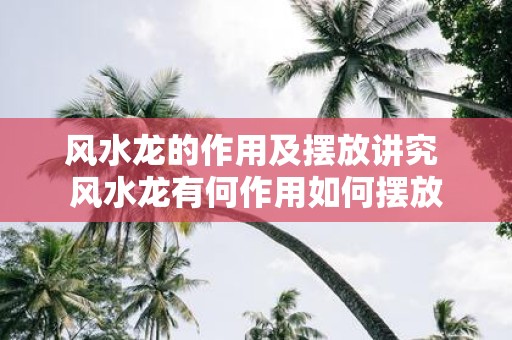 风水龙的作用及摆放讲究 风水龙有何作用如何摆放