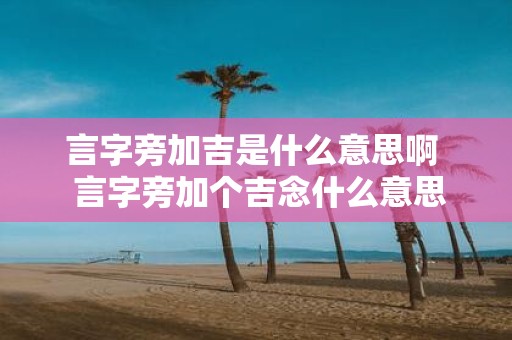 言字旁加吉是什么意思啊 言字旁加个吉念什么意思
