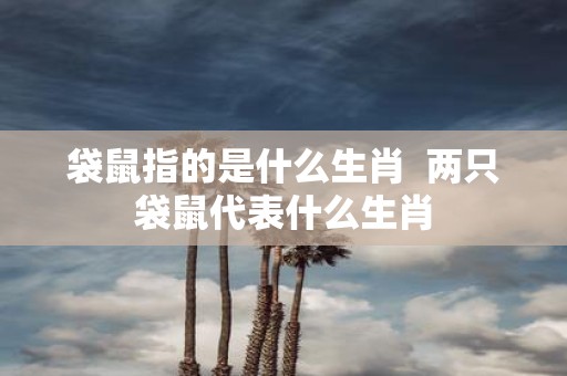 袋鼠指的是什么生肖 两只袋鼠代表什么生肖