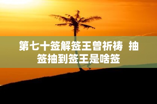 第七十签解签王曾祈祷 抽签抽到签王是啥签