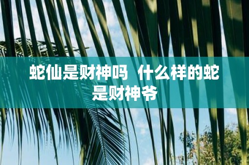 蛇仙是财神吗 什么样的蛇是财神爷