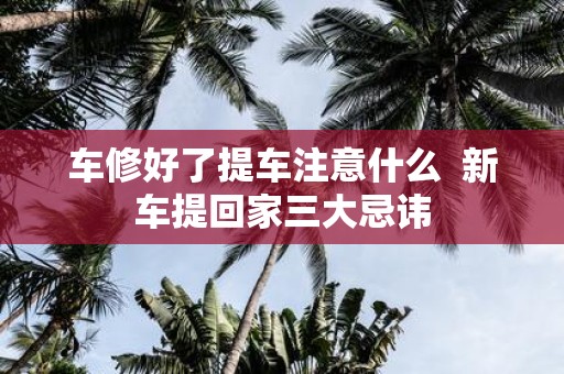 车修好了提车注意什么 新车提回家三大忌讳