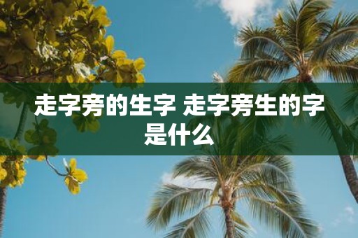 走字旁的生字 走字旁生的字是什么