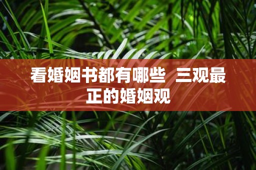 看婚姻书都有哪些 三观最正的婚姻观
