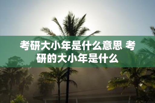 考研大小年是什么意思 考研的大小年是什么