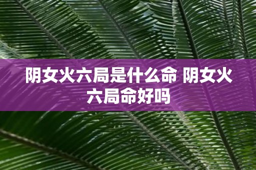 阴女火六局是什么命 阴女火六局命好吗